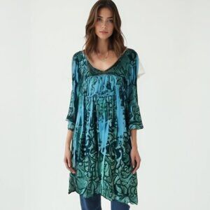 One World Jungle Ruffled Bell Sleeve Top  M